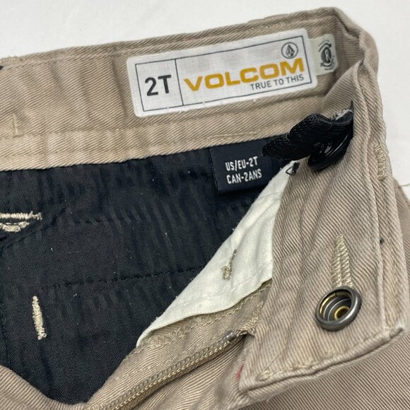 Volcom Baby Toddler Boy 2-Piece Outfit Blue Striped Shirt & Khaki Shorts Set 2T - Picture 9 of 12